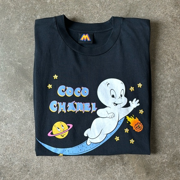 Mega Yacht Tops - Mega Yacht Casper The Friendly Ghost Coco Chanel Black T-Shirt Unisex M